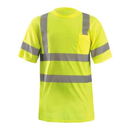 Occunomix OccuNomix Wicking T-Shirt W/ Sleeve Stripes, Class 3, ANSI, Hi-Vis Yellow, 4XL, LUX-SSETP3-Y4X LUX-SSETP3-Y4X